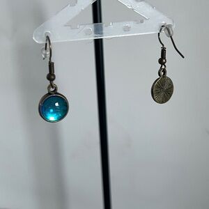 Elegant Blue and Bronze Earrings